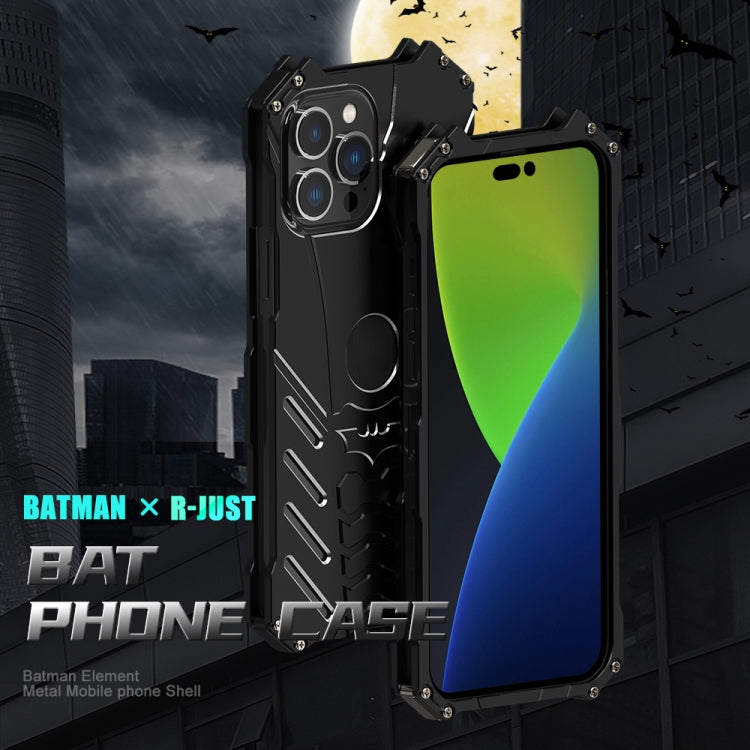 For iPhone 14 Pro R-JUST Batman Metal Mobile Phone Protective Case(Black) - iPhone 14 Pro Cases by R-JUST | Online Shopping South Africa | PMC Jewellery