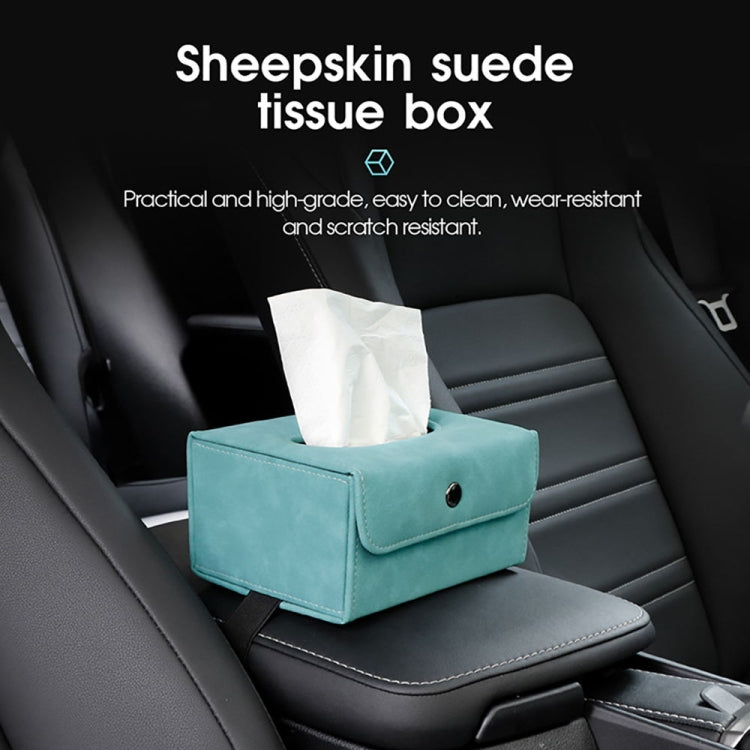 Car Hanging Type Tissue Box Sheepskin Leather Facial Tissue Case(Black) - Tissue Boxes by PMC Jewellery | Online Shopping South Africa | PMC Jewellery | Buy Now Pay Later Mobicred