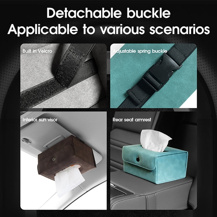 Car Hanging Type Tissue Box Sheepskin Leather Facial Tissue Case(Black) - Tissue Boxes by PMC TechLife | Online Shopping South Africa | PMC TechLife | Buy Now Pay Later Mobicred