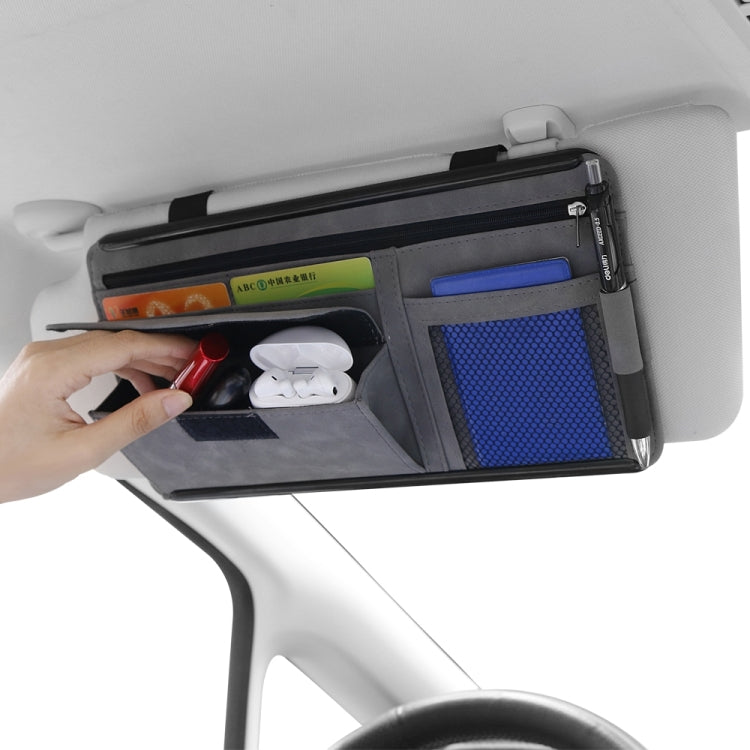 Car Sun Viso Sheepskin Leather Storage Bag(Grey) - Stowing Tidying by PMC TechLife | Online Shopping South Africa | PMC TechLife | Buy Now Pay Later Mobicred