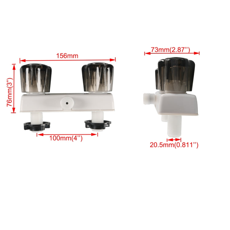 A7616-01 Dual Knob RV Shower Faucet Valve Diverter(Brown) - Others by PMC TechLife | Online Shopping South Africa | PMC TechLife | Buy Now Pay Later Mobicred