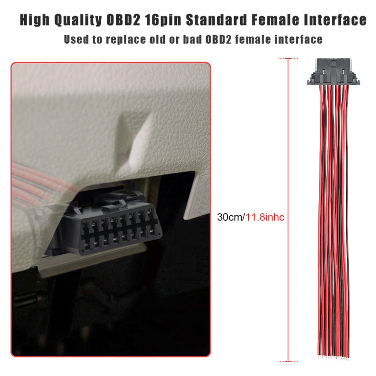 30cm 16Pin Fixed Terminal Extension Cable Female Plug for KIA - free shipping - PMC TechLife - Order now!