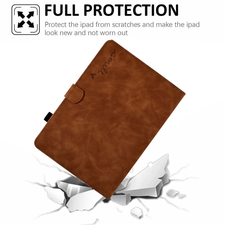 For Amazon Kindle Paperwhite 4/3/2/1 Embossed Smile Flip Tablet Leather Case(Brown) - Amazon by PMC TechLife | Online Shopping South Africa | PMC TechLife | Buy Now Pay Later Mobicred