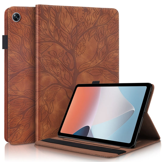 For OPPO Pad Air Life Tree Series Horizontal Flip Leather Tablet Case(Brown) - OPPO by PMC Jewellery | Online Shopping South Africa | PMC Jewellery | Buy Now Pay Later Mobicred