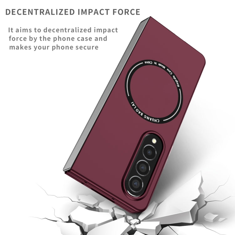 For Samsung Galaxy Z Fold4 Magsafe Magnetic Folding PC Phone Case(Wine Red) - Galaxy Z Fold4 5G Cases by PMC TechLife | Online Shopping South Africa | PMC TechLife