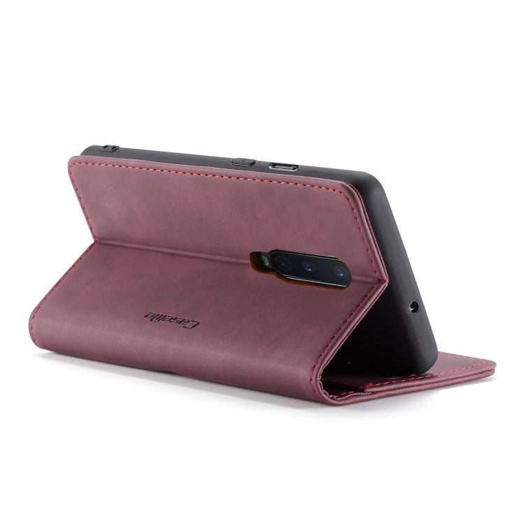 For OnePlus 8 CaseMe Multifunctional Horizontal Flip Leather Case, with Card Slot & Holder & Wallet(Wine Red) - OnePlus Cases by CaseMe | Online Shopping South Africa | PMC Jewellery | Buy Now Pay Later Mobicred