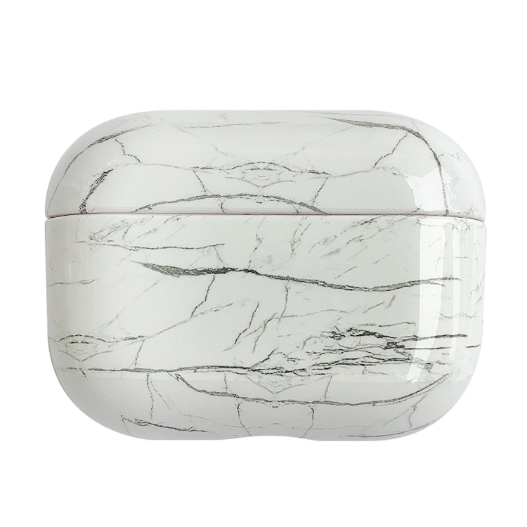 For AirPods Pro 2 Marble Pattern Wireless Earphone Protective Case(White) - For AirPods Pro 2 by PMC Jewellery | Online Shopping South Africa | PMC Jewellery | Buy Now Pay Later Mobicred