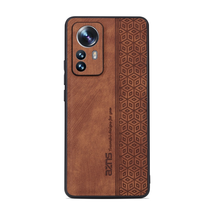 For Xiaomi 12 Pro / 12S Pro AZNS 3D Embossed Skin Feel Phone Case(Brown) - Xiaomi Cases by AZNS | Online Shopping South Africa | PMC Jewellery | Buy Now Pay Later Mobicred