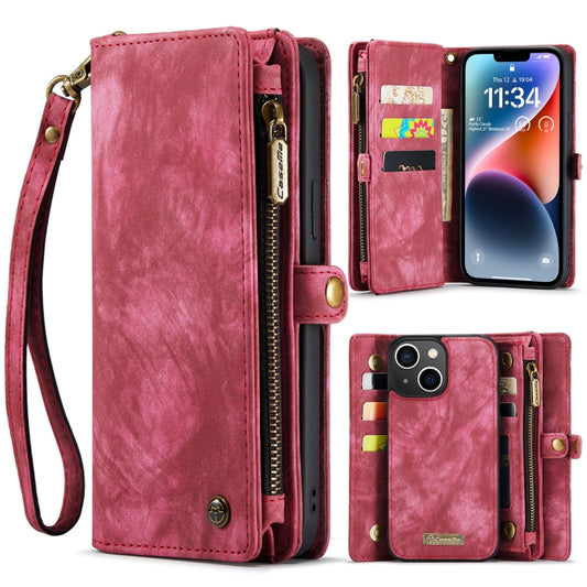 For iPhone 14 CaseMe 008 Detachable Multifunctional Leather Phone Case(Red) - iPhone 14 Cases by CaseMe | Online Shopping South Africa | PMC Jewellery | Buy Now Pay Later Mobicred