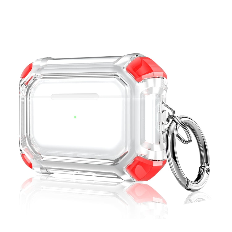 For AirPods Pro 2 Dual-color PC Shockproof Earphone Case with Hook(Red) - For AirPods Pro 2 by PMC Jewellery | Online Shopping South Africa | PMC Jewellery | Buy Now Pay Later Mobicred