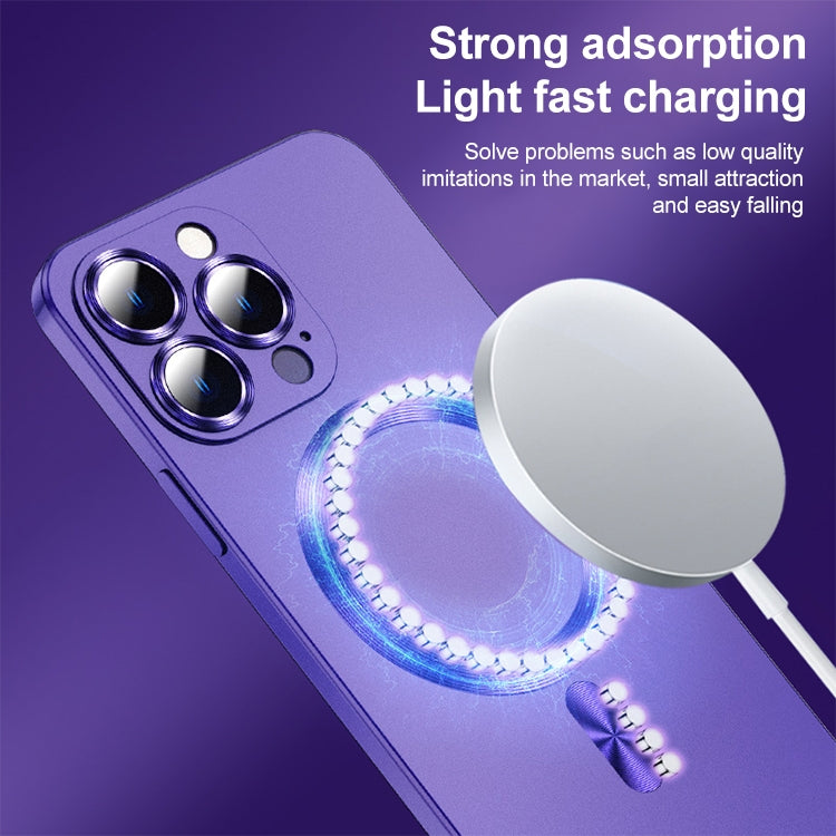 For iPhone 14 Plus Liquid Lens Protector Magsafe Phone Case(Dark Purple) - iPhone 14 Plus Cases by PMC TechLife | Online Shopping South Africa | PMC TechLife