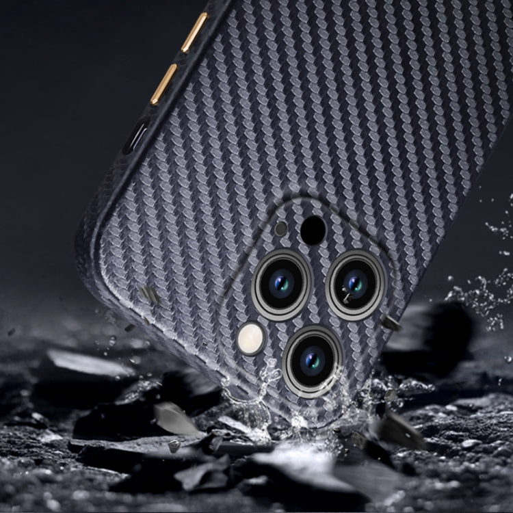 For iPhone 14 Plus R-JUST Carbon Fiber Texture Kevlar Phone Case(Grey) - iPhone 14 Plus Cases by R-JUST | Online Shopping South Africa | PMC Jewellery