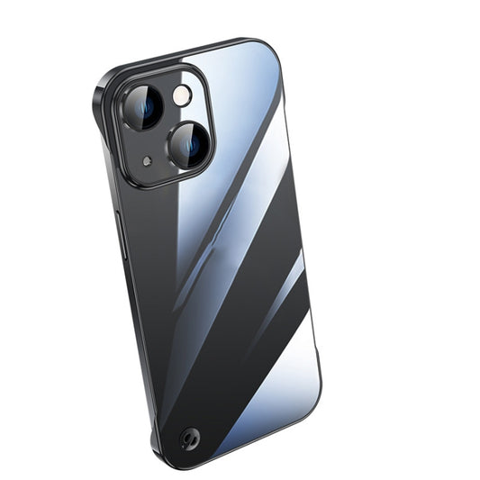 For iPhone 14 Plus Electroplating Frameless Clear PC Phone Case(Black) - iPhone 14 Plus Cases by PMC Jewellery | Online Shopping South Africa | PMC Jewellery | Buy Now Pay Later Mobicred