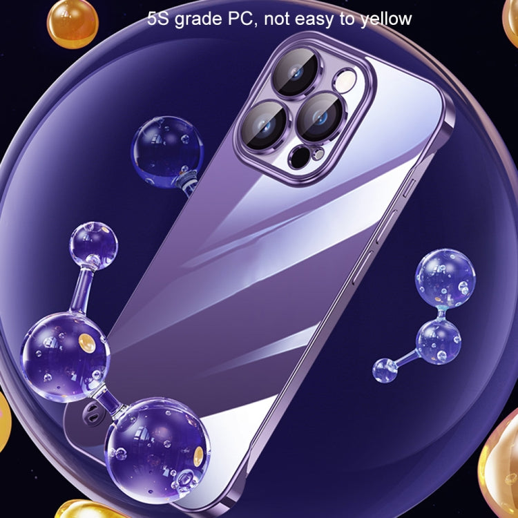 For iPhone 14 Plus Electroplating Frameless Clear PC Phone Case(Purple) - iPhone 14 Plus Cases by PMC Jewellery | Online Shopping South Africa | PMC Jewellery | Buy Now Pay Later Mobicred