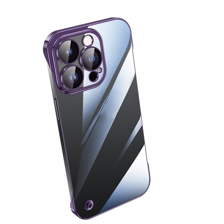 For iPhone 14 Pro Max Electroplating Frameless Clear PC Phone Case(Purple) - iPhone 14 Pro Max Cases by PMC Jewellery | Online Shopping South Africa | PMC Jewellery | Buy Now Pay Later Mobicred