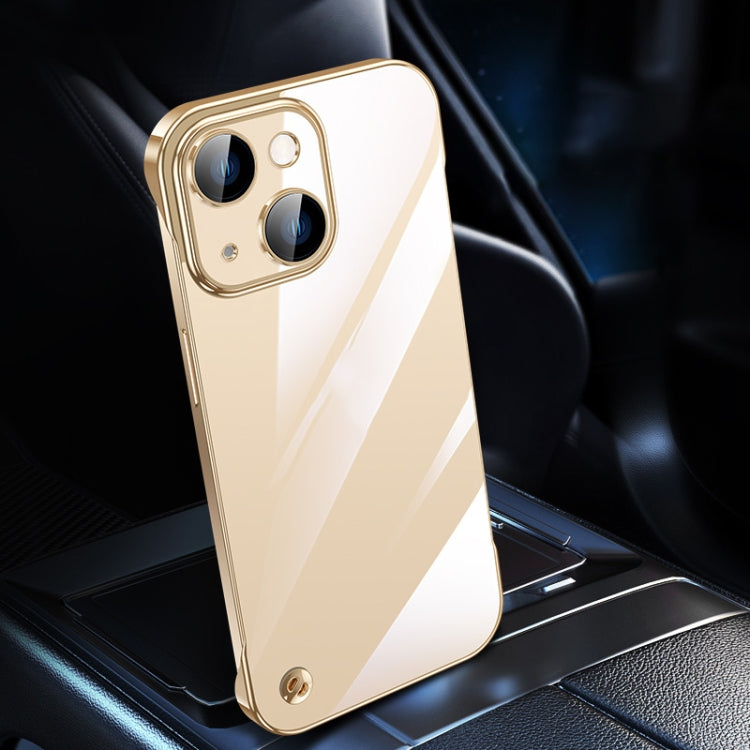 For iPhone 13 Electroplating Frameless Clear PC Phone Case(Gold) - iPhone 13 Cases by PMC Jewellery | Online Shopping South Africa | PMC Jewellery | Buy Now Pay Later Mobicred