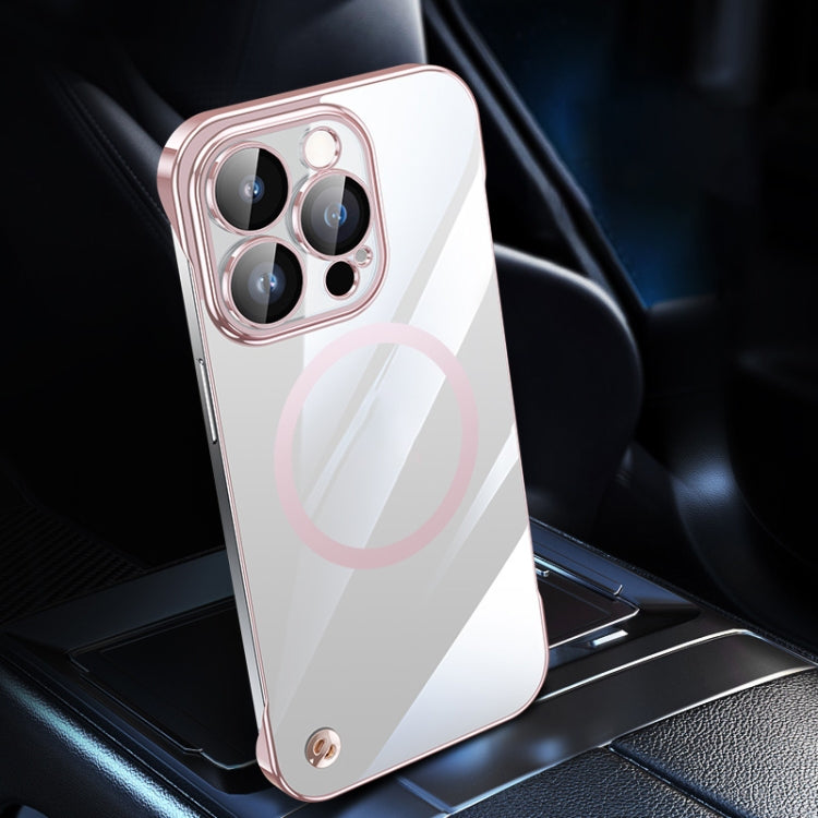 For iPhone 13 Pro Electroplating Frameless Magsafe Magnetic PC Phone Case(Pink) - iPhone 13 Pro Cases by PMC Jewellery | Online Shopping South Africa | PMC Jewellery | Buy Now Pay Later Mobicred