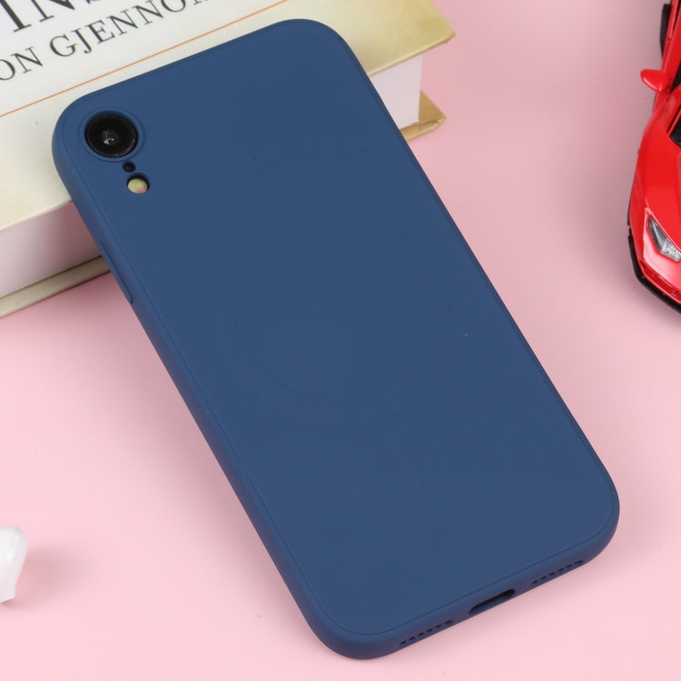 For iPhone XR Liquid Silicone Full Coverage Shockproof Magsafe Phone Case(Dark Blue) - More iPhone Cases by PMC Jewellery | Online Shopping South Africa | PMC Jewellery