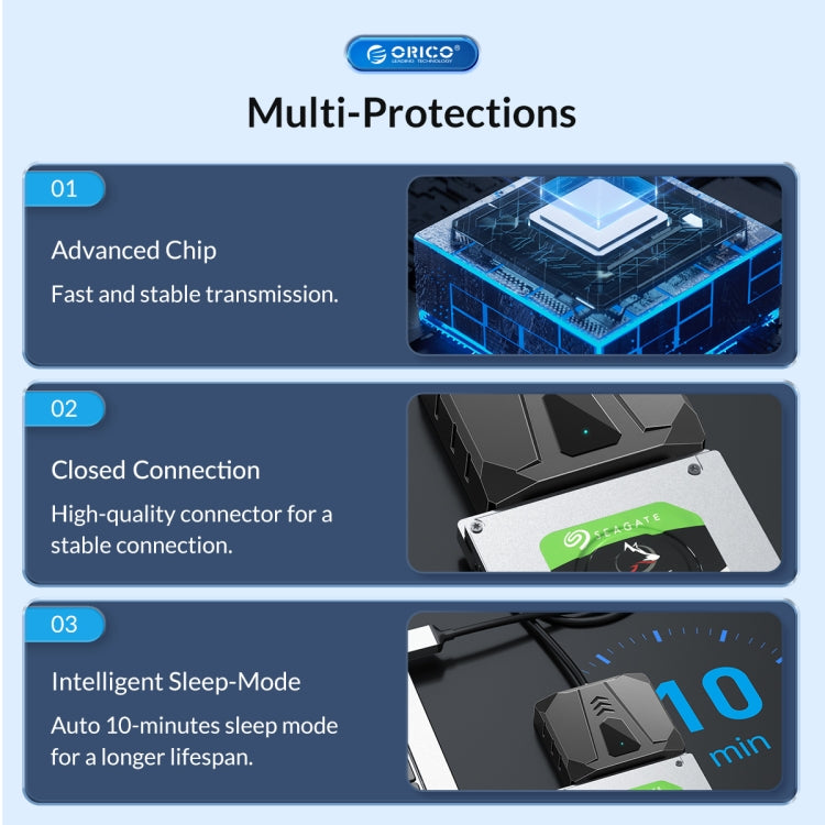 ORICO UTS2 USB 3.0 2.5-inch SATA HDD Adapter with Silicone Case, Cable Length:0.5m - USB to IDE / SATA by ORICO | Online Shopping South Africa | PMC Jewellery | Buy Now Pay Later Mobicred