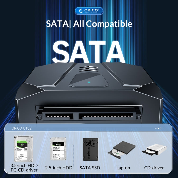 ORICO UTS2 USB 3.0 2.5-inch SATA HDD Adapter with 12V 2A Power Adapter, Cable Length:1m(UK Plug) - USB to IDE / SATA by ORICO | Online Shopping South Africa | PMC Jewellery | Buy Now Pay Later Mobicred