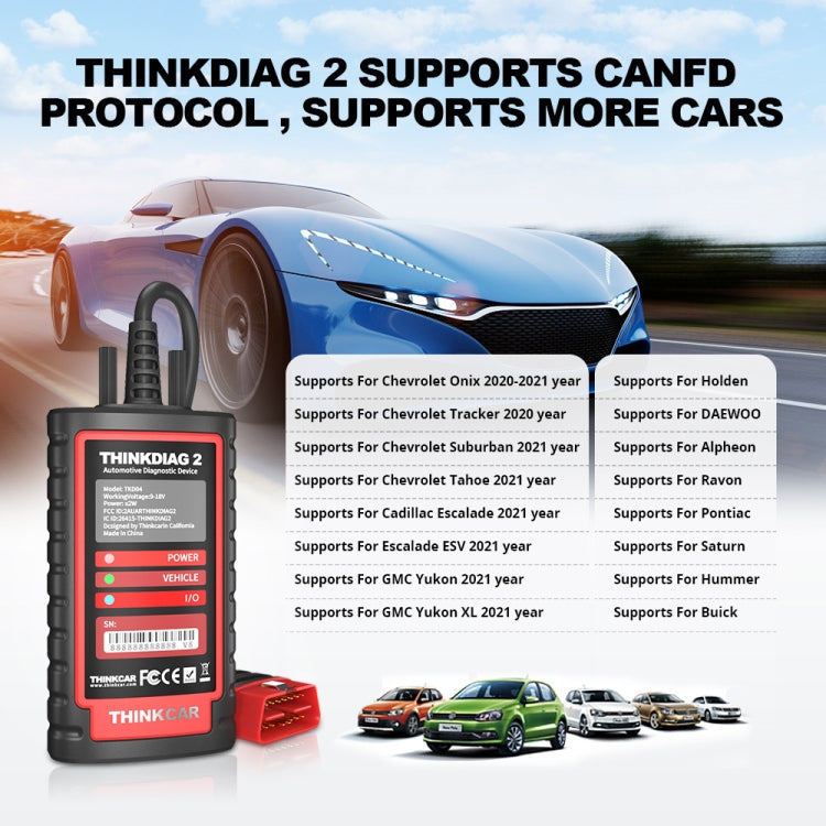 THINKCAR ThinkDiag 2 SP164-V Car Full System Diagnosis OBD2 Scanner - Code Readers & Scan Tools by PMC TechLife | Online Shopping South Africa | PMC TechLife | Buy Now Pay Later Mobicred