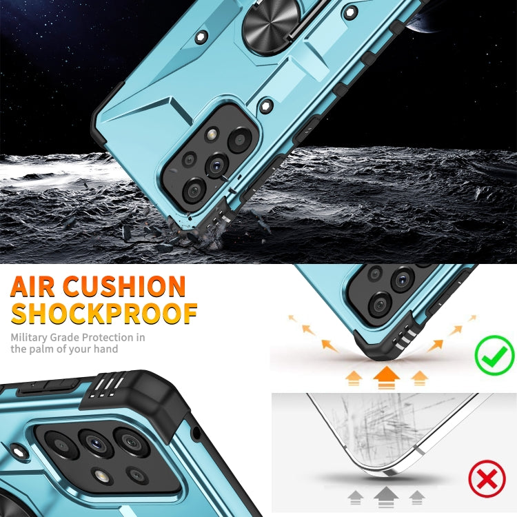 For Samsung Galaxy A73 5G Ring Holder Phone Case(Light Blue) - Galaxy Phone Cases by PMC TechLife | Online Shopping South Africa | PMC TechLife | Buy Now Pay Later Mobicred