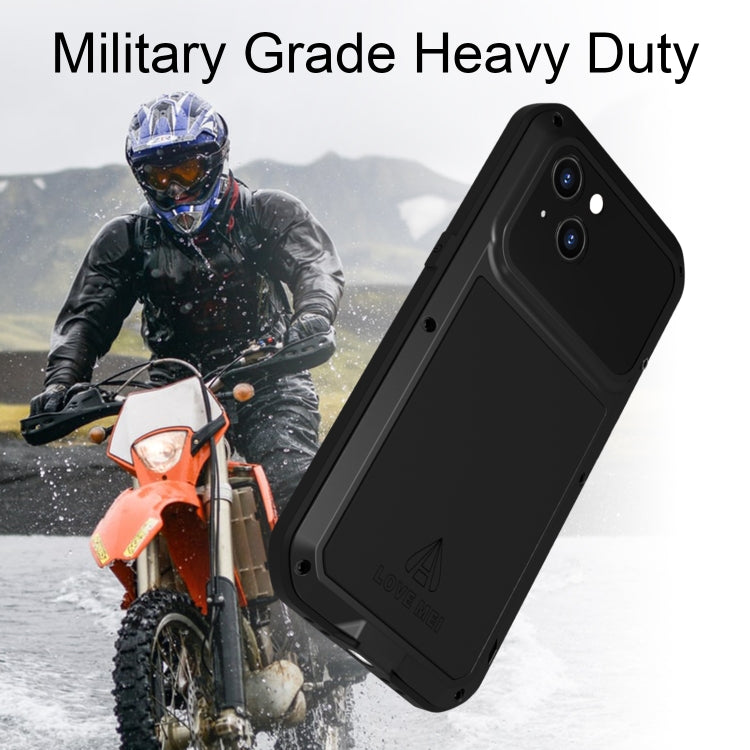 For iPhone 14 LOVE MEI Metal Shockproof Life Waterproof Dustproof Phone Case(Silver) - iPhone 14 Cases by LOVE MEI | Online Shopping South Africa | PMC TechLife | Buy Now Pay Later Mobicred
