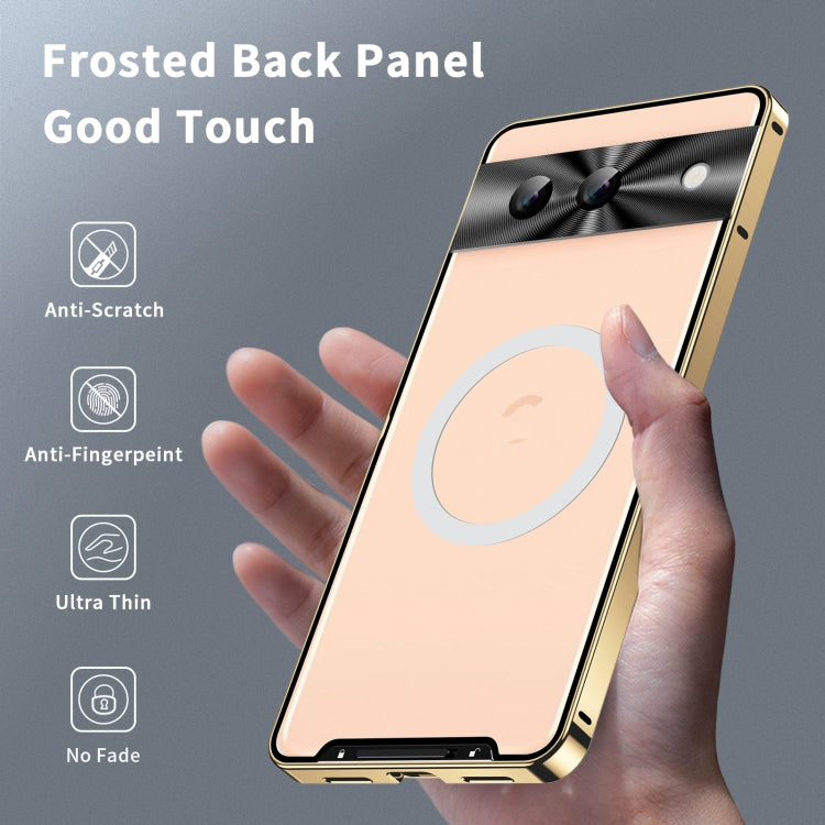 For Google Pixel 8a MagSafe Magnetic Frosted Metal Phone Case(Gold) - Google Cases by PMC TechLife | Online Shopping South Africa | PMC TechLife | Buy Now Pay Later Mobicred