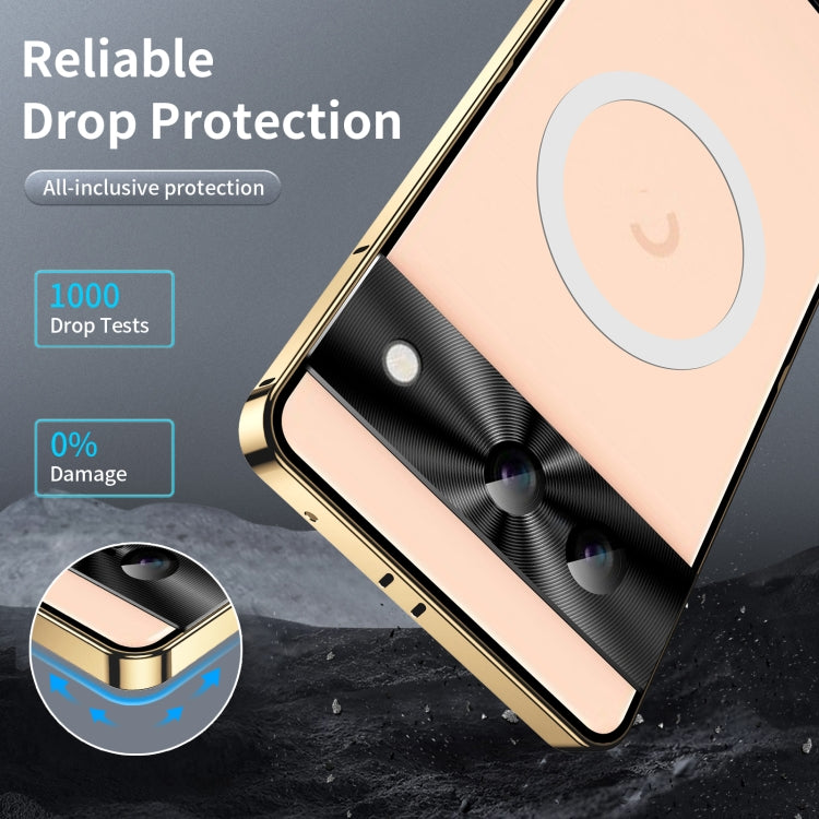 For Google Pixel 8a MagSafe Magnetic Frosted Metal Phone Case(Gold) - Google Cases by PMC TechLife | Online Shopping South Africa | PMC TechLife | Buy Now Pay Later Mobicred