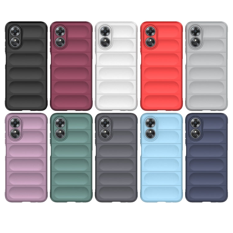 For OPPO A17 4G Global Magic Shield TPU + Flannel Phone Case(White) - OPPO Cases by PMC TechLife | Online Shopping South Africa | PMC TechLife | Buy Now Pay Later Mobicred