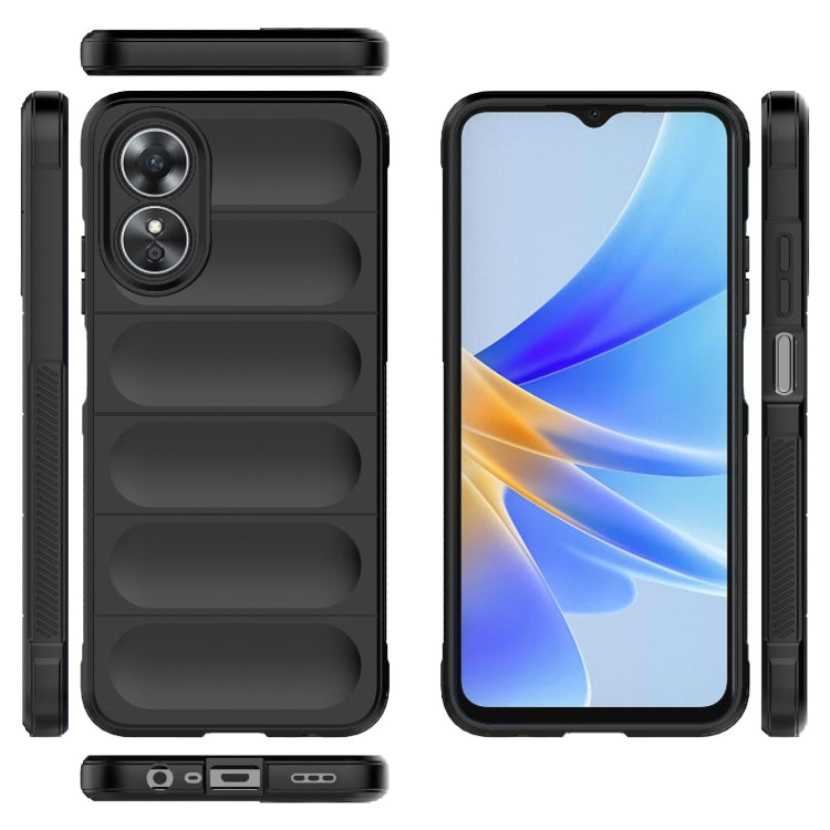 For OPPO A17 4G Global Magic Shield TPU + Flannel Phone Case(White) - OPPO Cases by PMC TechLife | Online Shopping South Africa | PMC TechLife | Buy Now Pay Later Mobicred