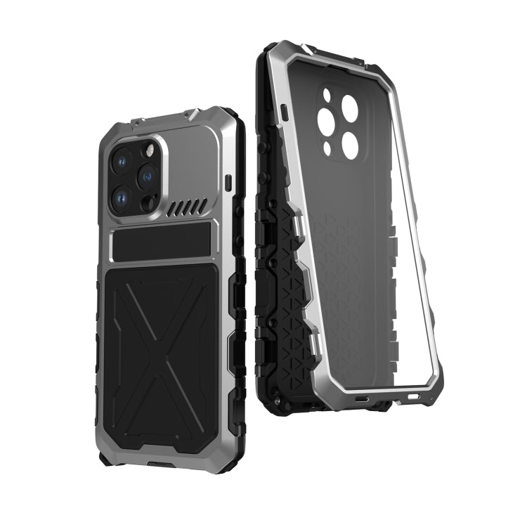 For iPhone 14 R-JUST Life Waterproof Dustproof Shockproof Phone Case(Silver) - iPhone 14 Cases by R-JUST | Online Shopping South Africa | PMC Jewellery