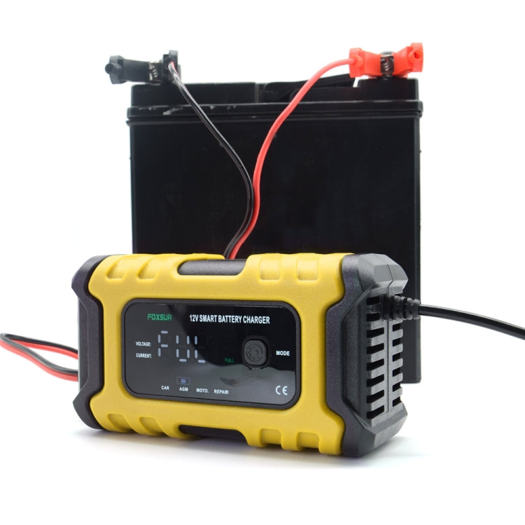 FOXSUR 6A 12V Motorcycle / Car Smart Battery Charger, Plug Type:US Plug(Yellow) - free shipping - PMC TechLife - Order now!