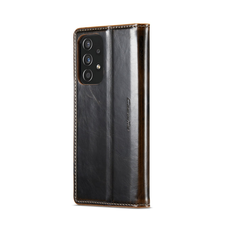 For Samsung Galaxy A52 CaseMe 003 Crazy Horse Texture Leather Phone Case(Coffee) - Galaxy Phone Cases by CaseMe | Online Shopping South Africa | PMC Jewellery | Buy Now Pay Later Mobicred