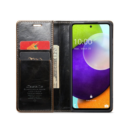 For Samsung Galaxy A52 CaseMe 003 Crazy Horse Texture Leather Phone Case(Coffee) - Galaxy Phone Cases by CaseMe | Online Shopping South Africa | PMC Jewellery | Buy Now Pay Later Mobicred