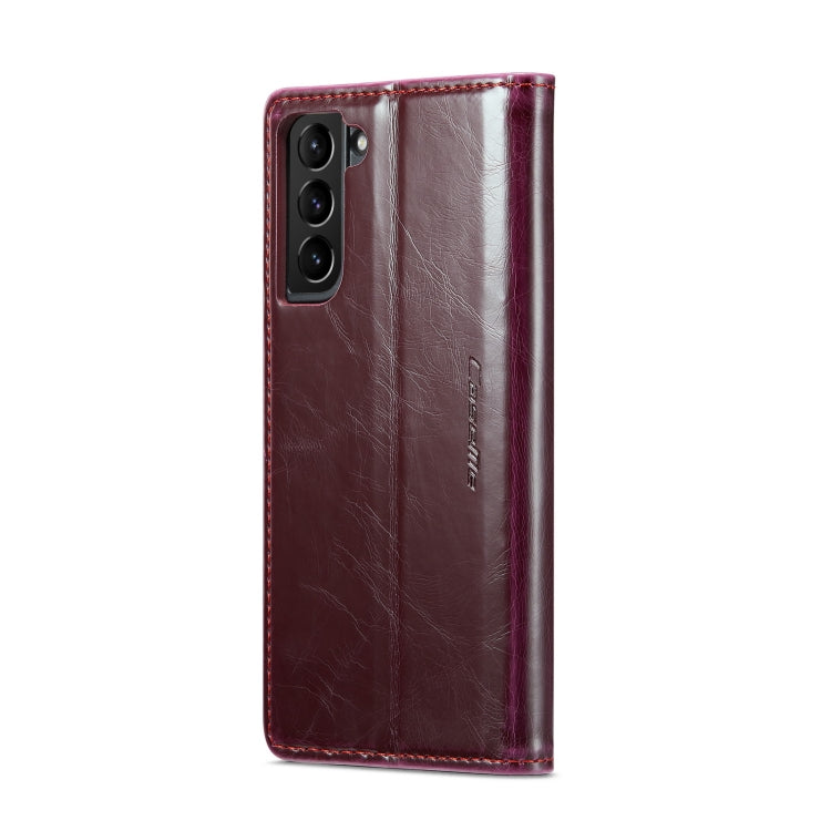 For Samsung Galaxy S21 5G CaseMe 003 Crazy Horse Texture Leather Phone Case(Wine Red) - Galaxy S21 5G Cases by CaseMe | Online Shopping South Africa | PMC Jewellery | Buy Now Pay Later Mobicred