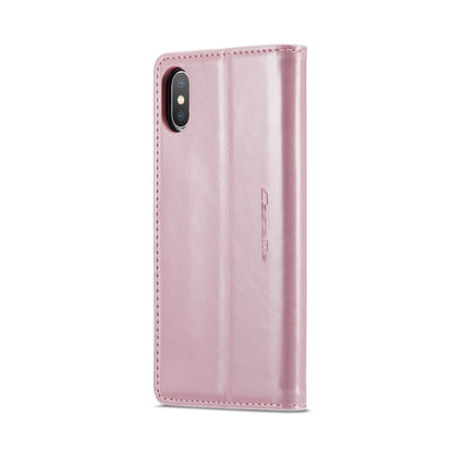 For iPhone XS CaseMe 003 Crazy Horse Texture Leather Phone Case(Rose Gold) - More iPhone Cases by CaseMe | Online Shopping South Africa | PMC Jewellery | Buy Now Pay Later Mobicred