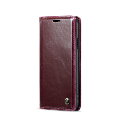 For iPhone XS CaseMe 003 Crazy Horse Texture Leather Phone Case(Wine Red) - More iPhone Cases by CaseMe | Online Shopping South Africa | PMC Jewellery | Buy Now Pay Later Mobicred