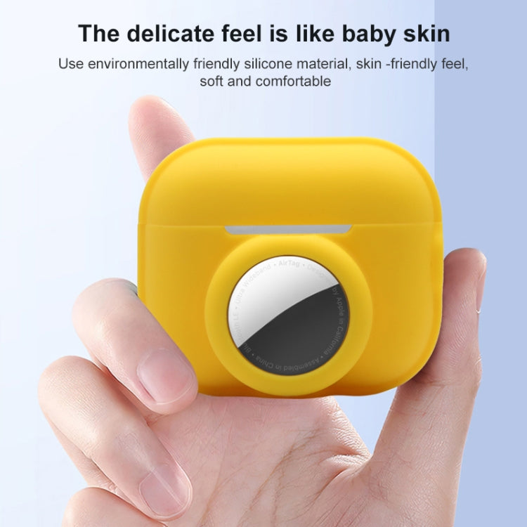 For AirPods Pro 2 / AirTag 2 in 1 Shockproof Full Coverage Silicone Protective Case(Yellow) - For AirPods Pro 2 by PMC Jewellery | Online Shopping South Africa | PMC Jewellery | Buy Now Pay Later Mobicred