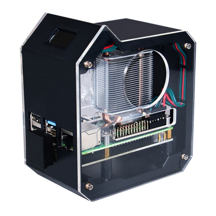 Waveshare Mini Tower NAS Kit for Raspberry Pi 4B Support Up to 2TB M.2 SATA SSD(Black) - free shipping - PMC Jewellery - Order now!