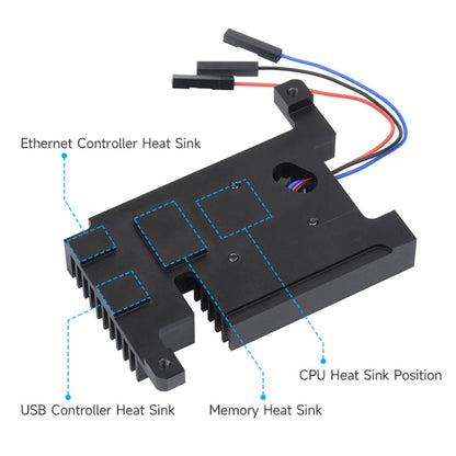 Waveshare Dedicated All-In-One Aluminum Alloy Cooling Fan For Raspberry Pi 4B - Other Accessories by WAVESHARE | Online Shopping South Africa | PMC Jewellery | Buy Now Pay Later Mobicred