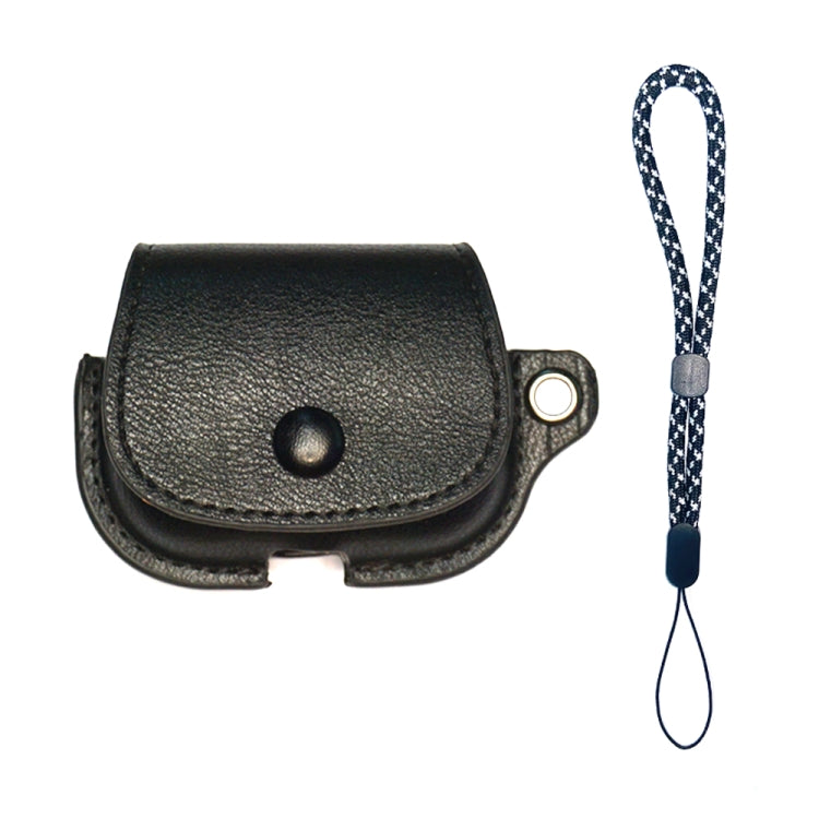 For AirPods 1 / 2 Backpack Style PU Leather Earphone Protective Case with Lanyard(Black) - For AirPods 1/2 by PMC Jewellery | Online Shopping South Africa | PMC Jewellery | Buy Now Pay Later Mobicred