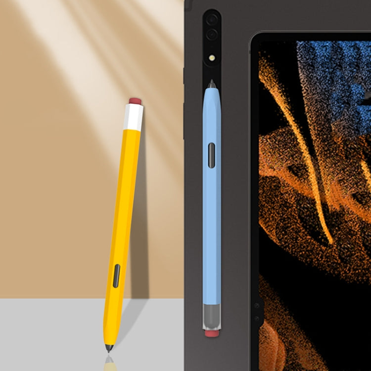 For Samsung Galaxy Tab S7 / S7+ / S8 / S8+ LOVE MEI Soft Silicone Stylus Pen Protective Case(Yellow) - Pencil Accessories by LOVE MEI | Online Shopping South Africa | PMC TechLife