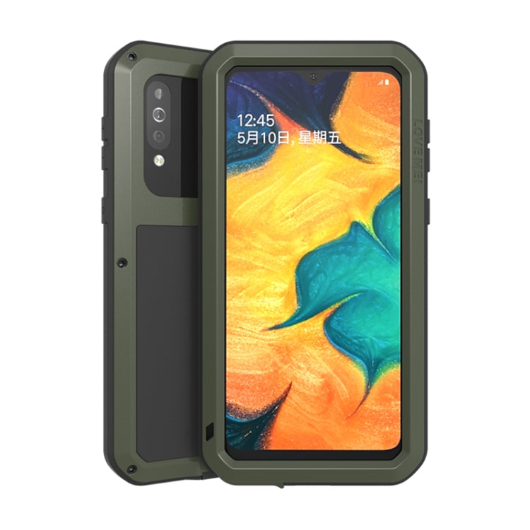 For Galaxy A40s LOVE MEI Metal Shockproof Waterproof Dustproof Protective Case(Army Green) - Galaxy Phone Cases by LOVE MEI | Online Shopping South Africa | PMC Jewellery