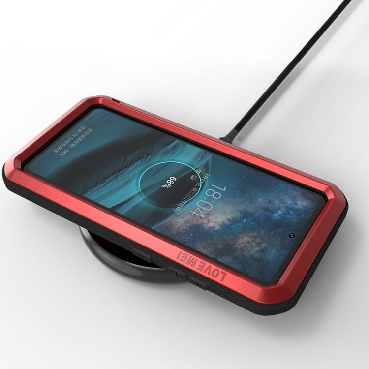 For Galaxy A51 LOVE MEI Metal Shockproof Waterproof Dustproof Protective Case(Red) - Galaxy Phone Cases by LOVE MEI | Online Shopping South Africa | PMC TechLife | Buy Now Pay Later Mobicred