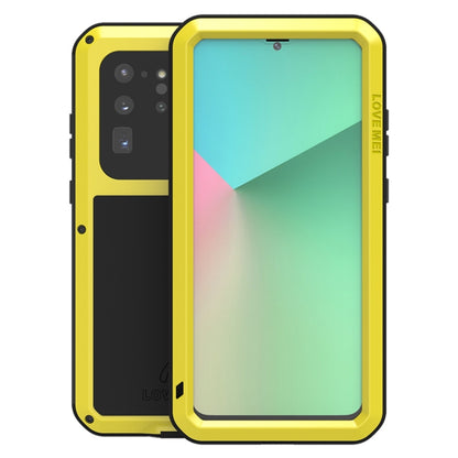 For Galaxy S20 Ultra LOVE MEI Metal Shockproof Waterproof Dustproof Protective Case(Yellow) - Galaxy Phone Cases by LOVE MEI | Online Shopping South Africa | PMC Jewellery