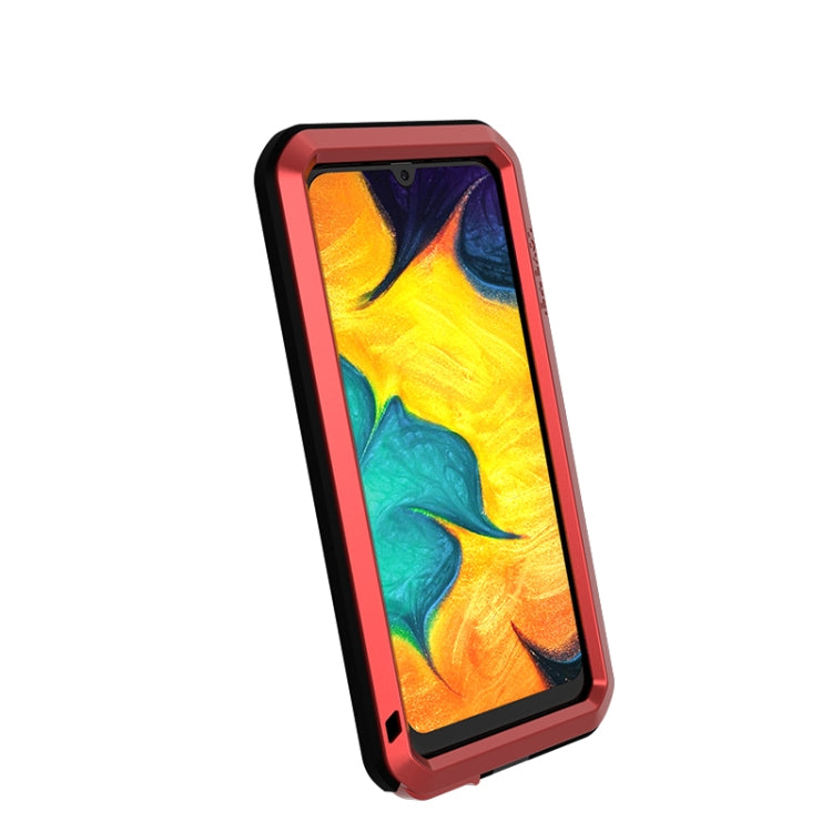 For Galaxy A30 LOVE MEI Metal Shockproof Waterproof Dustproof Protective Case(Red) - Galaxy Phone Cases by LOVE MEI | Online Shopping South Africa | PMC Jewellery