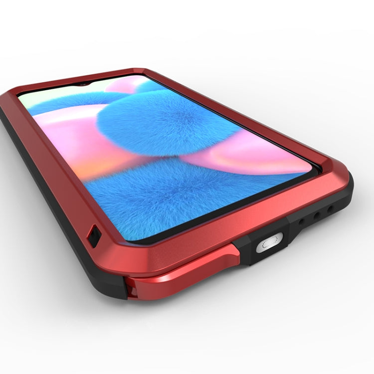 For Galaxy A30s LOVE MEI Metal Shockproof Waterproof Dustproof Protective Case(Red) - Galaxy Phone Cases by LOVE MEI | Online Shopping South Africa | PMC Jewellery | Buy Now Pay Later Mobicred