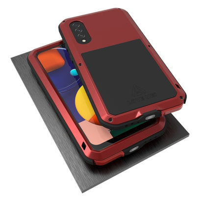 For Galaxy A50s LOVE MEI Metal Shockproof Waterproof Dustproof Protective Case(Red) - Galaxy Phone Cases by LOVE MEI | Online Shopping South Africa | PMC Jewellery | Buy Now Pay Later Mobicred