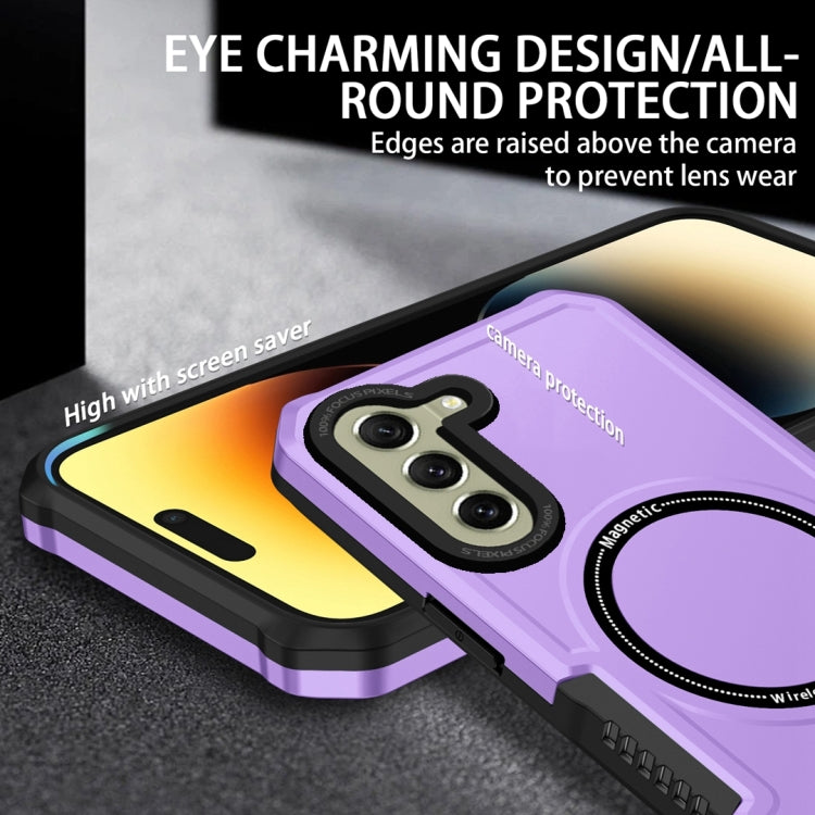 For Samsung Galaxy S21 FE 5G MagSafe Shockproof Armor Phone Case(Purple) - Galaxy Phone Cases by PMC TechLife | Online Shopping South Africa | PMC TechLife